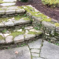 Curving Stone Steps and Retaining Walls