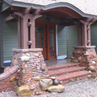 216 Eclectic Brick and Cobblestone Front Entry Columns