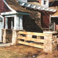 221 Entry Fence with Stone Columns