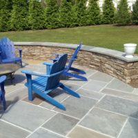 243 Flagstone Patio and Stone Sitting Wall with Flagstone Cap