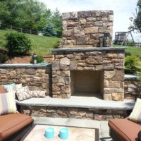 276 Stone Fireplace with Flagstone Mantle