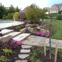 290 Wide Flagstone Walkway and Steps to Pool