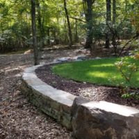 420 Curved Stone Retaining Wall