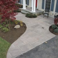 471 Front Flagstone Entrance with Sitting Area