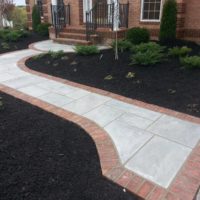 484 Front Flagstone Walkway Bordered in Brick with Expanded Landing