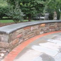 56 Stone Sitting Wall with Flagstone Cap