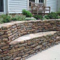 62 Stone Retaining Wall with Built In Bench