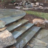 662 Stone Steps with PA Beige Stone Risers and Flagstone Treads