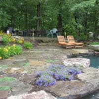 Rustic Stone Patio and Pool Deck