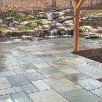 Flagstone Patio with Waterfall View