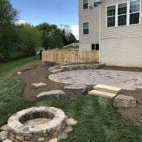 Paver Patio and Stone Firepit