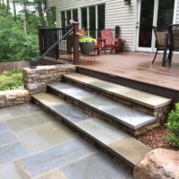 New Wide Stone Steps From Patio to Deck