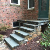 Stone Steps and Cantilevered Landing for Historic Home
