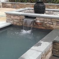 Patio with Cantilevered Water Feature