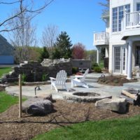 11 Lower Level Flagstone Patio with Stone Relic Wall