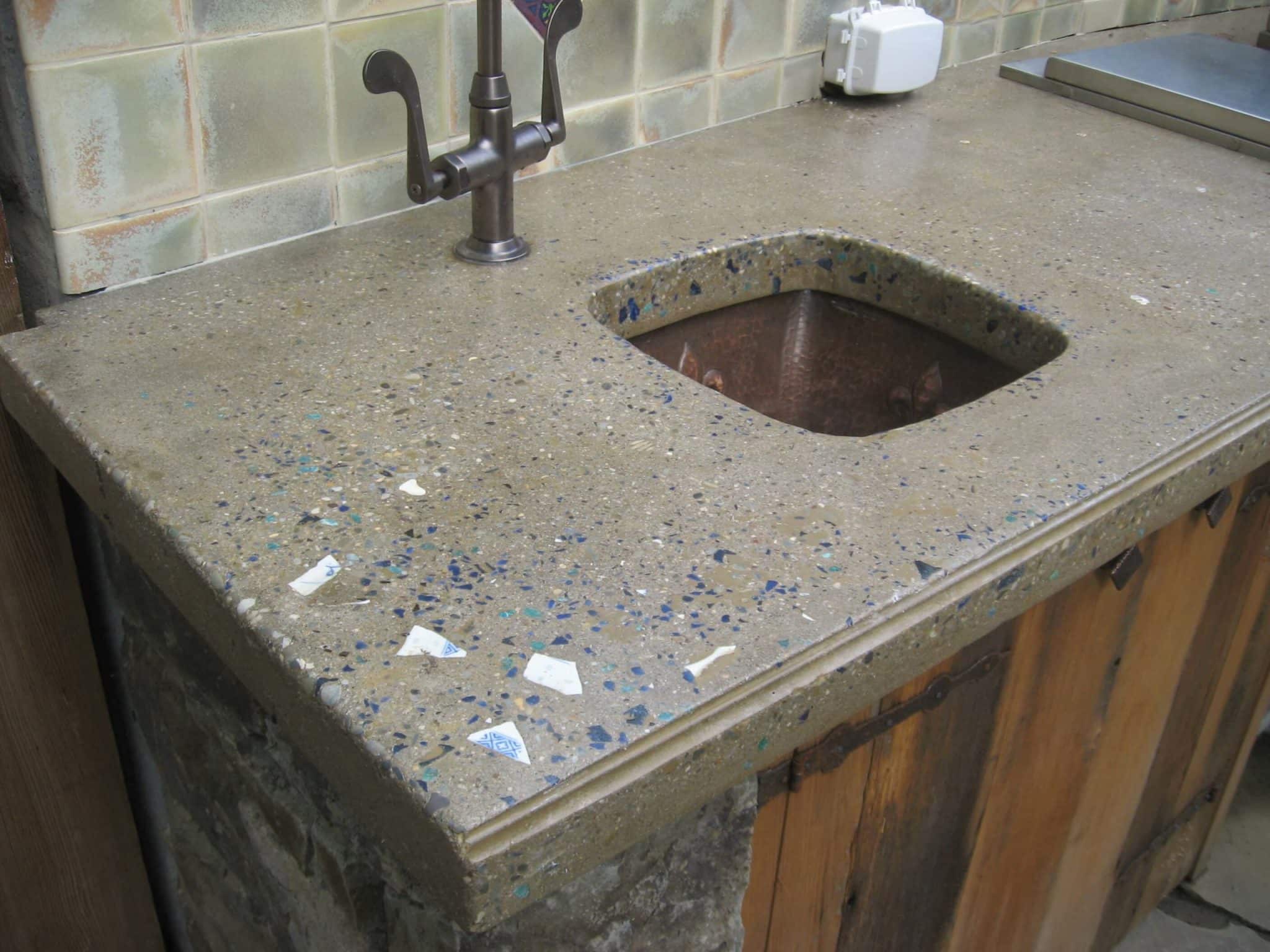 18 Close-Up of Custom Concrete Countertop