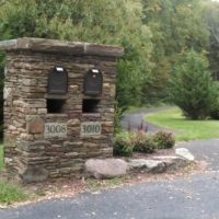 Double Stone Mailbox