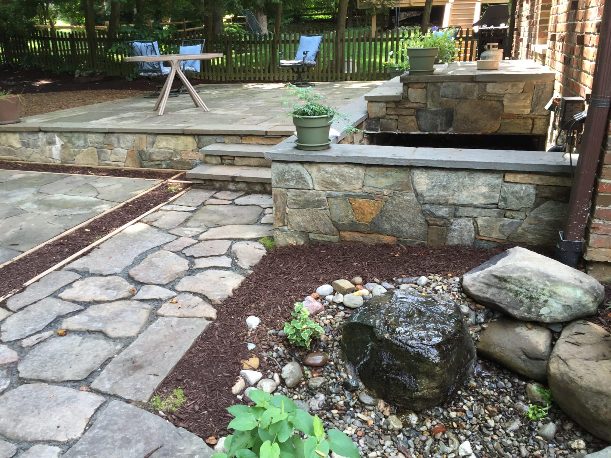 Above Grade Flagstone Patio for Historic Home