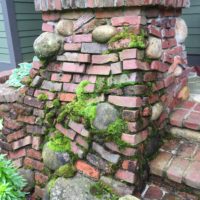 Salvaged Brick and Stone Front Entry Columns