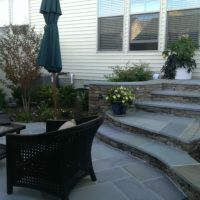 235 Curving Flagstone Steps to Flagstone Patio