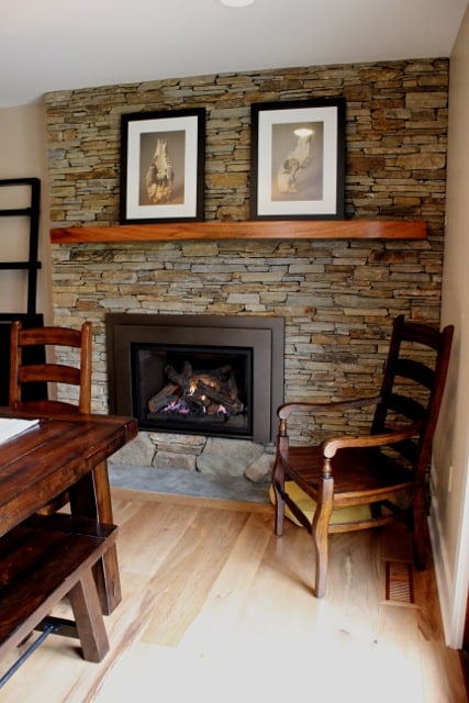 246 Fireplace Renovated with Baltimore Wallstone Laid in Semi Dry Stack Style