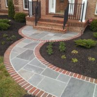 337 Flagstone Walkway with Brick Edging