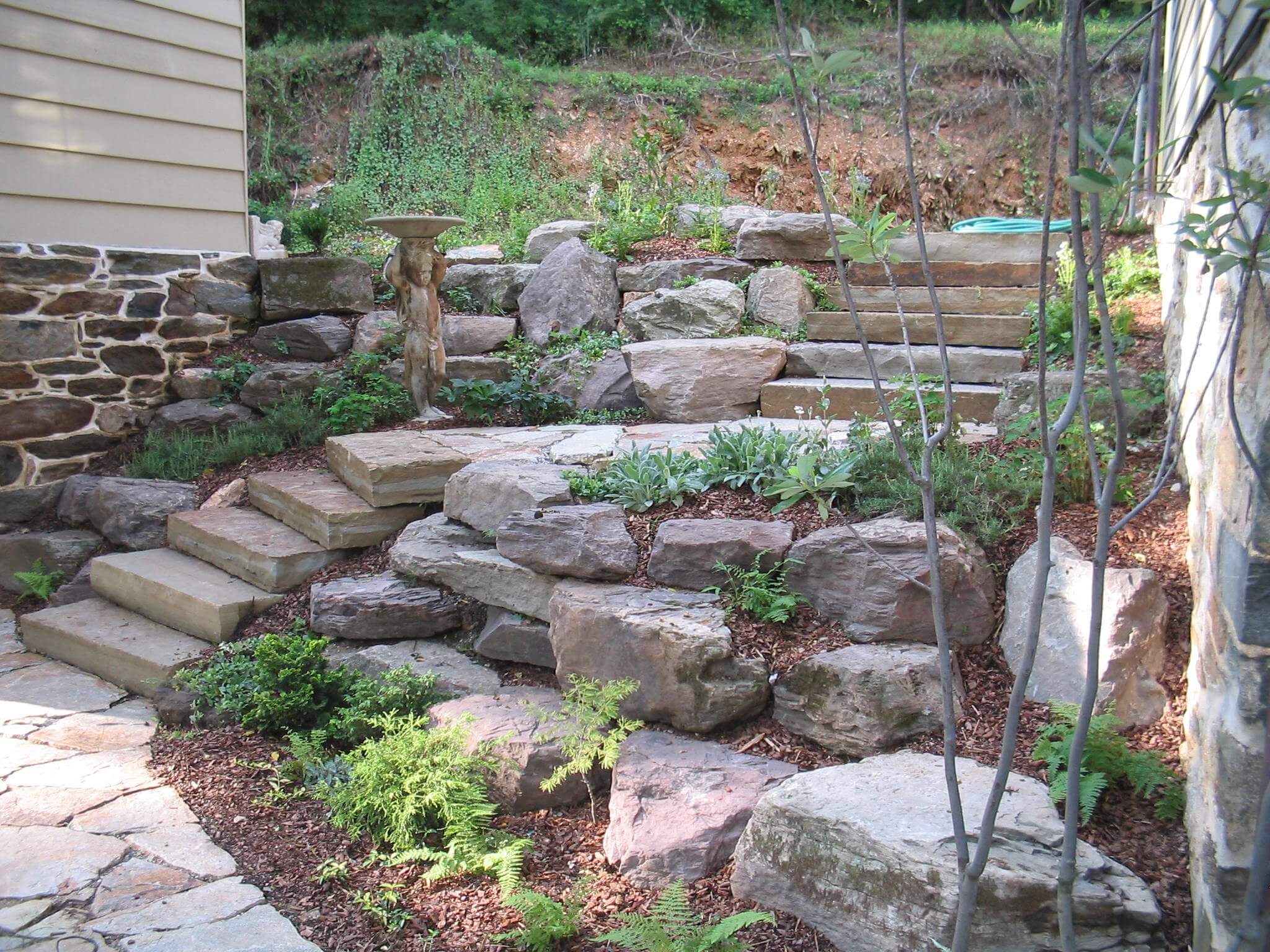 345 Hillside Terraced with Stone Steppers and Boulders
