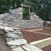 408 Stone and Salvaged Timber Relic Wall