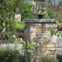 425 Stone Columns with Flagstone Caps and Lights