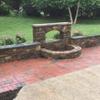 429 Stone Accent Wall with Firepit