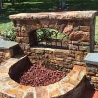 430 Stone Accent Wall with Firepit