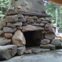 431 Cobblestone Fireplace