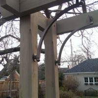 443 Stained Cedar Pergola and Ironwork