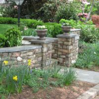 451 Stone Columns and Entry Walls Capped in Flagstone