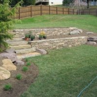 453 Stone Retaining Walls Terrace the Rear Yard