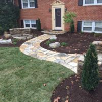 470 Idaho Irregular Flagstone Walkway and Baltimore Wall Stone Retaining Wall