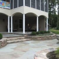 5 Lower-Level Flagstone Patio with Stone Garden & Retaining Walls