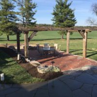 538 Brick Patio with Custom Weathered Pergola