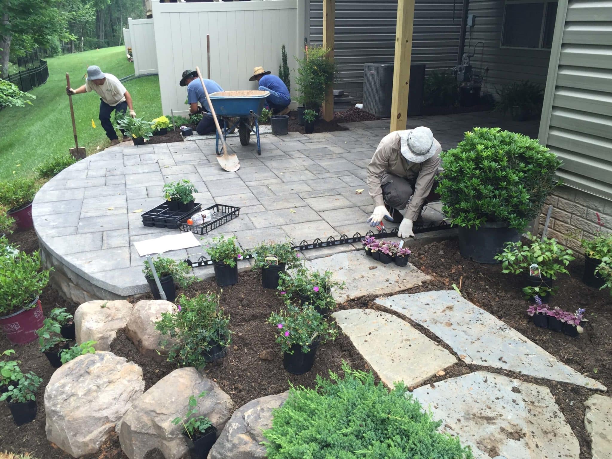 541 Lower-Level Townhouse Patio in Belgard Pavers and Flagstone Walkway Access