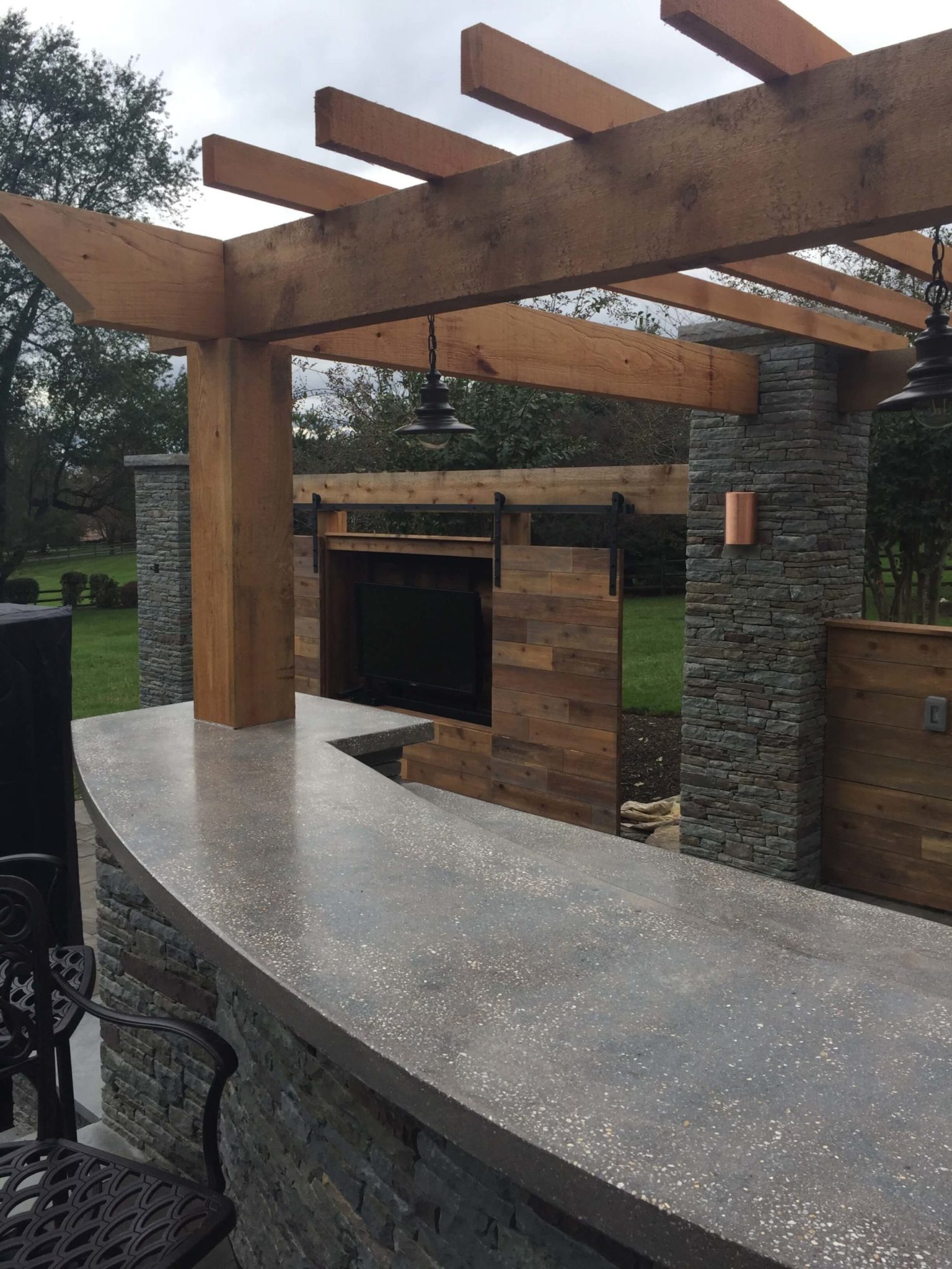 567 Custom Cedar Pergola and Outdoor TV Cabinet