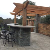 570 Custom Concrete Counter and Cedar Pergola