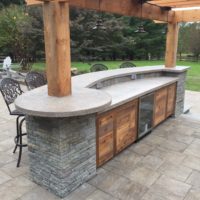 571 Custom Concrete Counter and Cedar Pergola