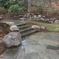 587 Boulders Integrated into Hillside and Waterfeature