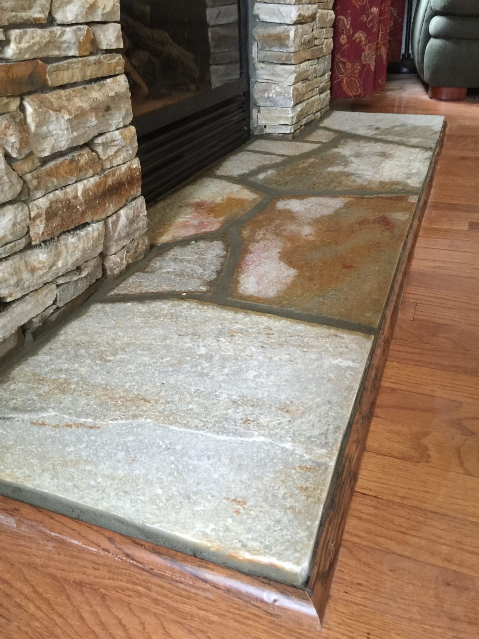 590 Renovated Fireplace with Idaho Flagstone Hearth