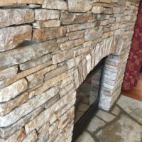 591 Renovated Fireplace with Stacked Baltimore Wall Stone Surround