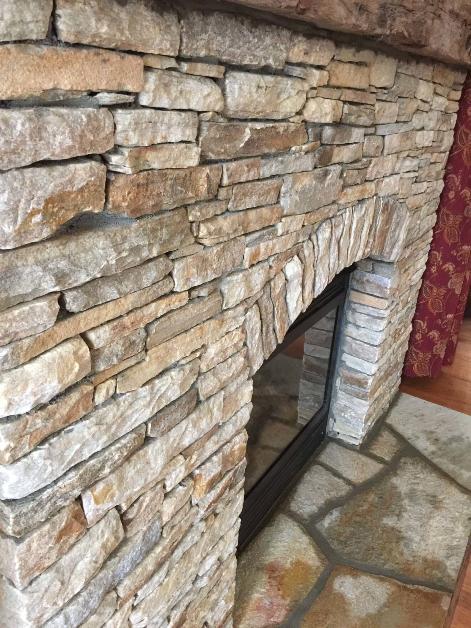 591 Renovated Fireplace with Stacked Baltimore Wall Stone Surround