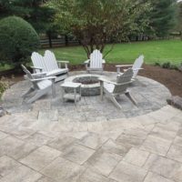 593 Round Firepit within Circular Flagstone Patio
