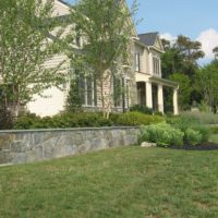 63 Stone Retaining Wall with Flagstone Cap