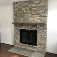 741 Renovated Fireplace with Baltimoe Wallstone laid in Semi Dry Stack Style