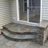 Stone Landing and Steps to Patio Door